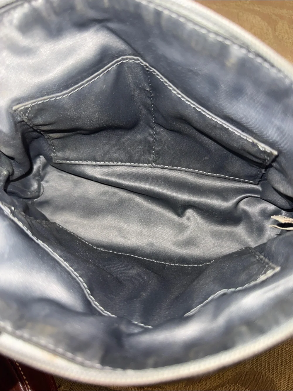 Coach Darcy Saffiano Leather Dome Cosmetic Makeup Case – Pewter Grey preloved